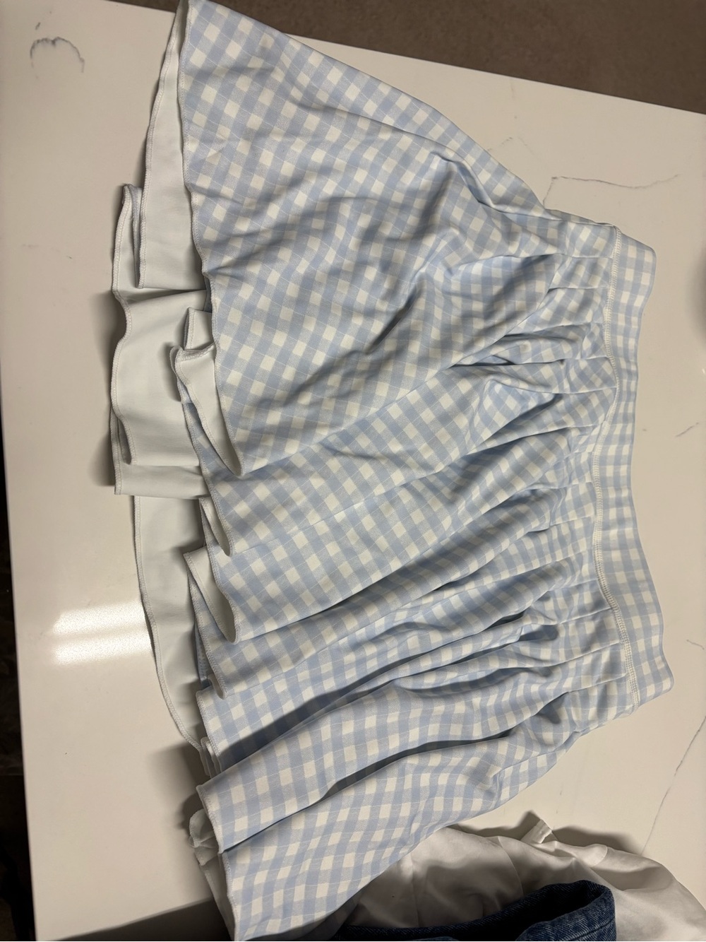Loveshackfancy Danika blue gingham skirt size s